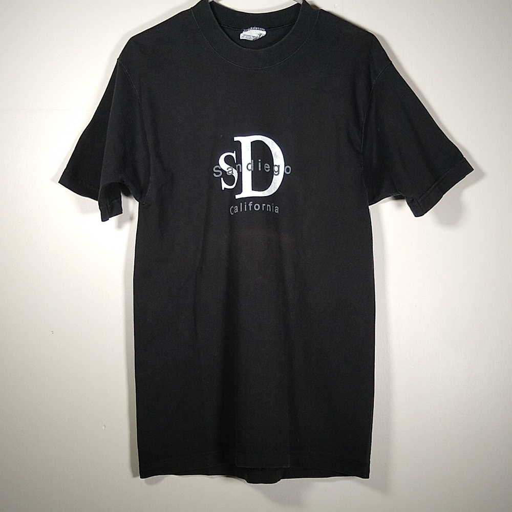 Vintage 1990s Y2K San Diego California black tee M